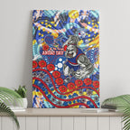 Western Bulldogs ANZAC Day Canvas Wall Art Aboriginal Dot Art Indigenous Australian Cultural