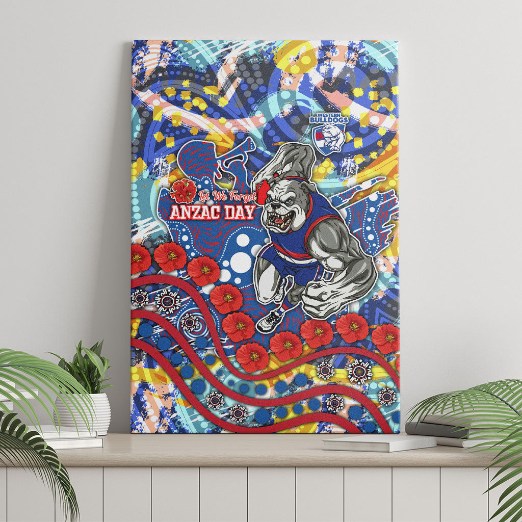 Western Bulldogs ANZAC Day Canvas Wall Art Aboriginal Dot Art Indigenous Australian Cultural