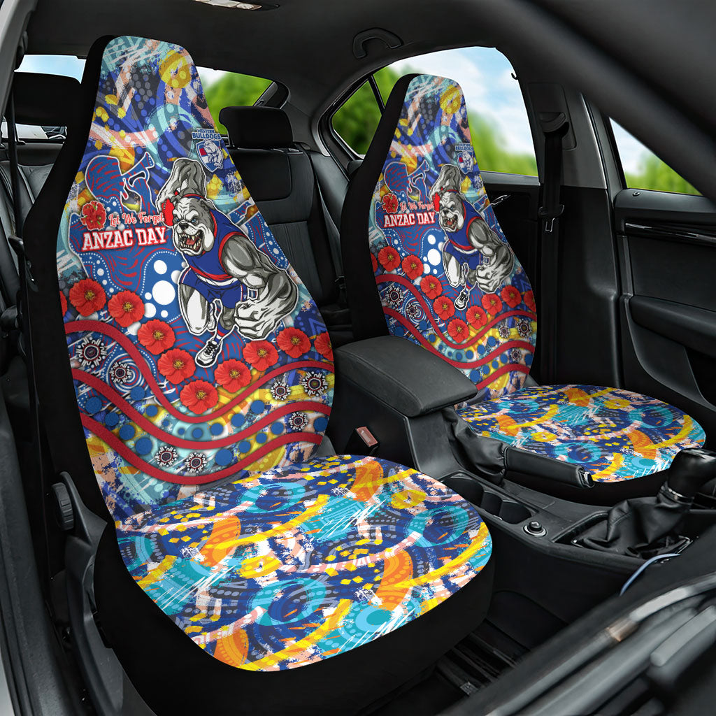 Western Bulldogs ANZAC Day Car Seat Cover Aboriginal Dot Art Indigenous Australian Cultural