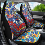 Western Bulldogs ANZAC Day Car Seat Cover Aboriginal Dot Art Indigenous Australian Cultural
