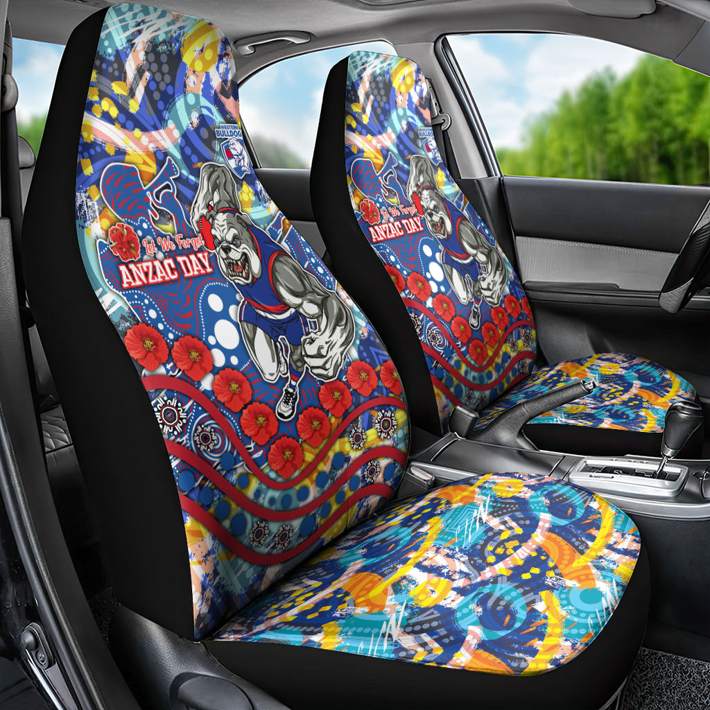 Western Bulldogs ANZAC Day Car Seat Cover Aboriginal Dot Art Indigenous Australian Cultural