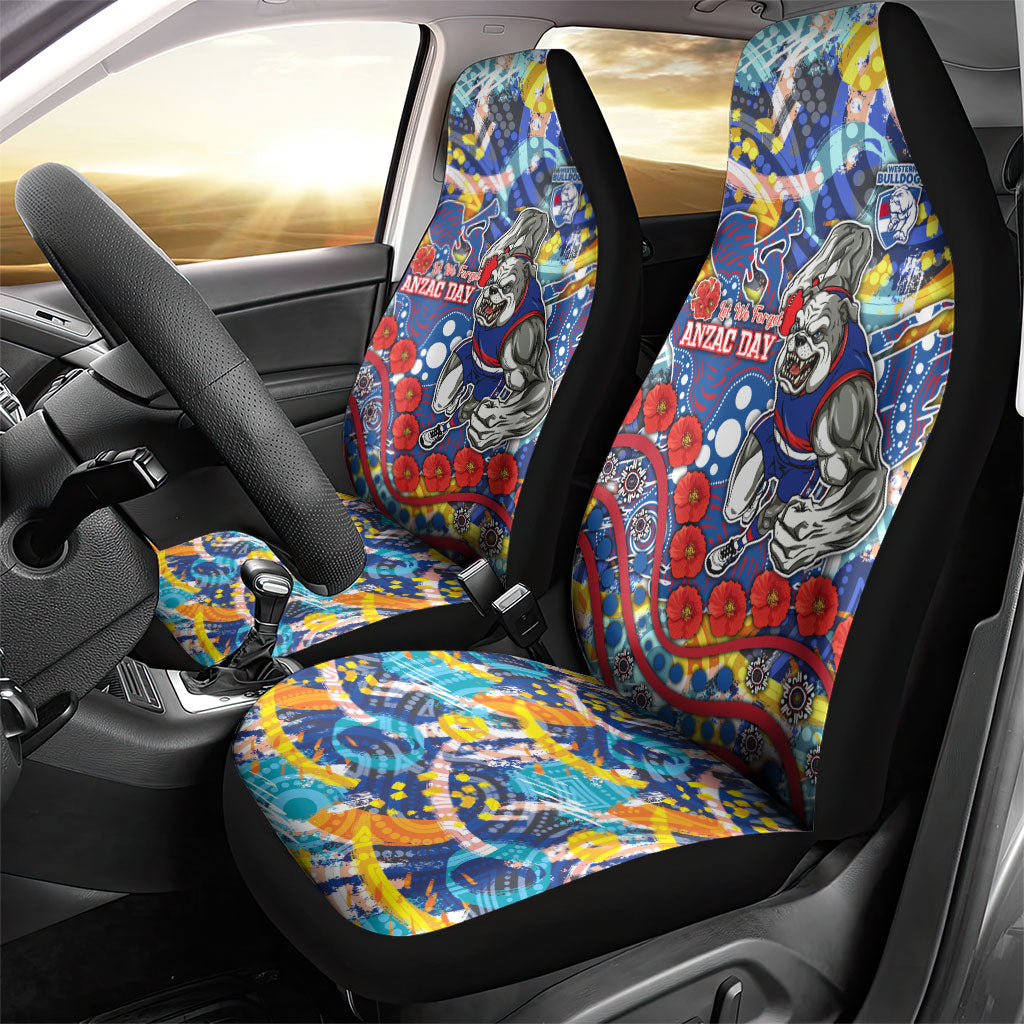 Western Bulldogs ANZAC Day Car Seat Cover Aboriginal Dot Art Indigenous Australian Cultural