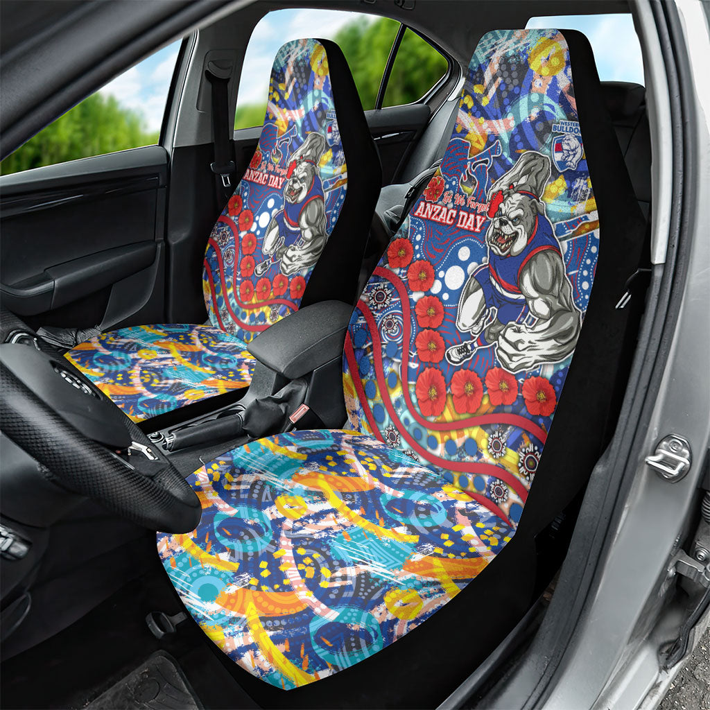 Western Bulldogs ANZAC Day Car Seat Cover Aboriginal Dot Art Indigenous Australian Cultural