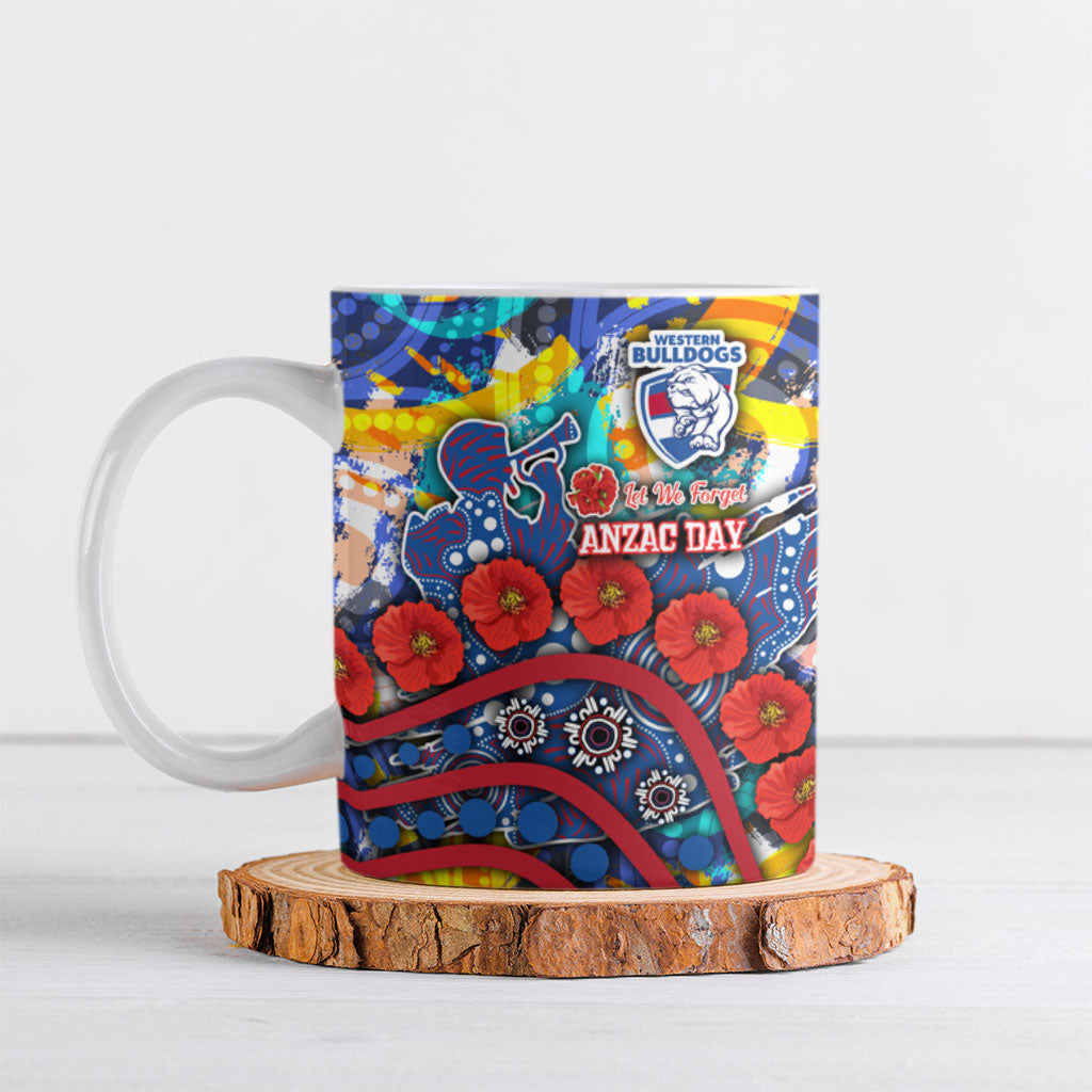 Western Bulldogs ANZAC Day Ceramic Mug Aboriginal Dot Art Indigenous Australian Cultural