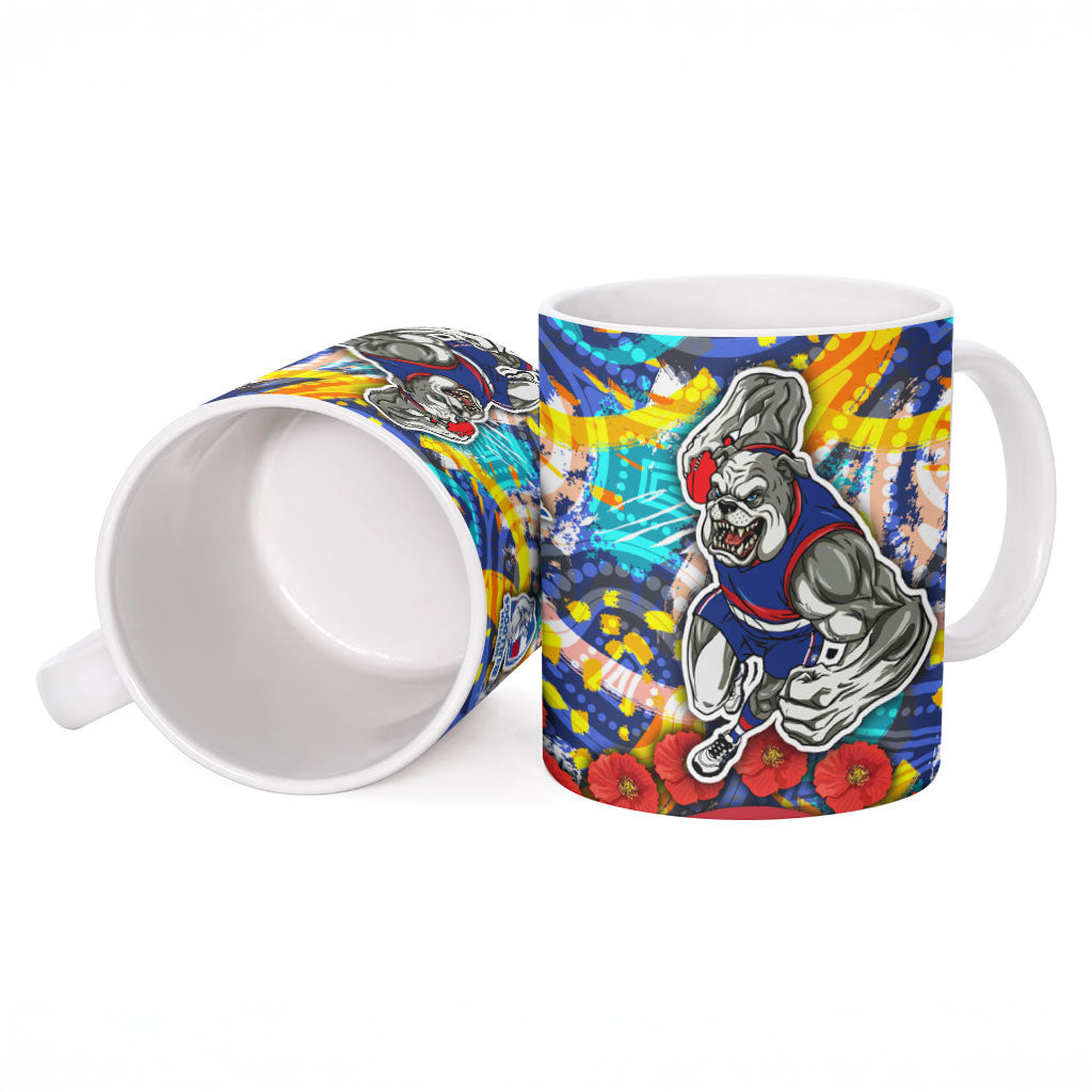 Western Bulldogs ANZAC Day Ceramic Mug Aboriginal Dot Art Indigenous Australian Cultural