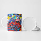 Western Bulldogs ANZAC Day Ceramic Mug Aboriginal Dot Art Indigenous Australian Cultural