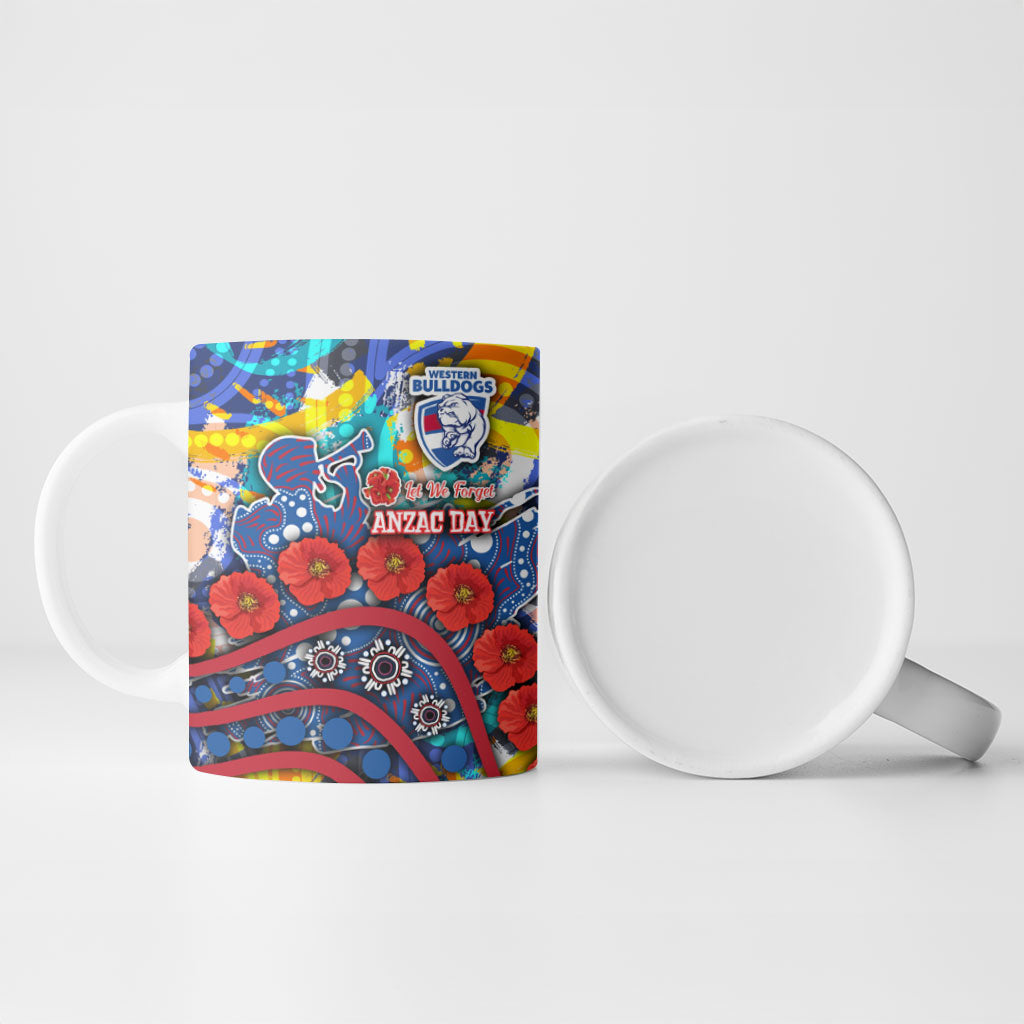 Western Bulldogs ANZAC Day Ceramic Mug Aboriginal Dot Art Indigenous Australian Cultural