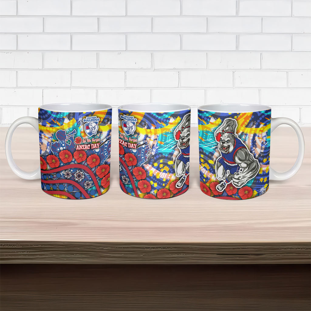 Western Bulldogs ANZAC Day Ceramic Mug Aboriginal Dot Art Indigenous Australian Cultural