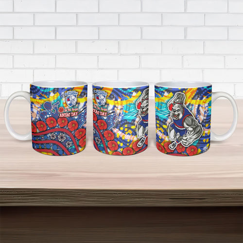 Western Bulldogs ANZAC Day Ceramic Mug Aboriginal Dot Art Indigenous Australian Cultural