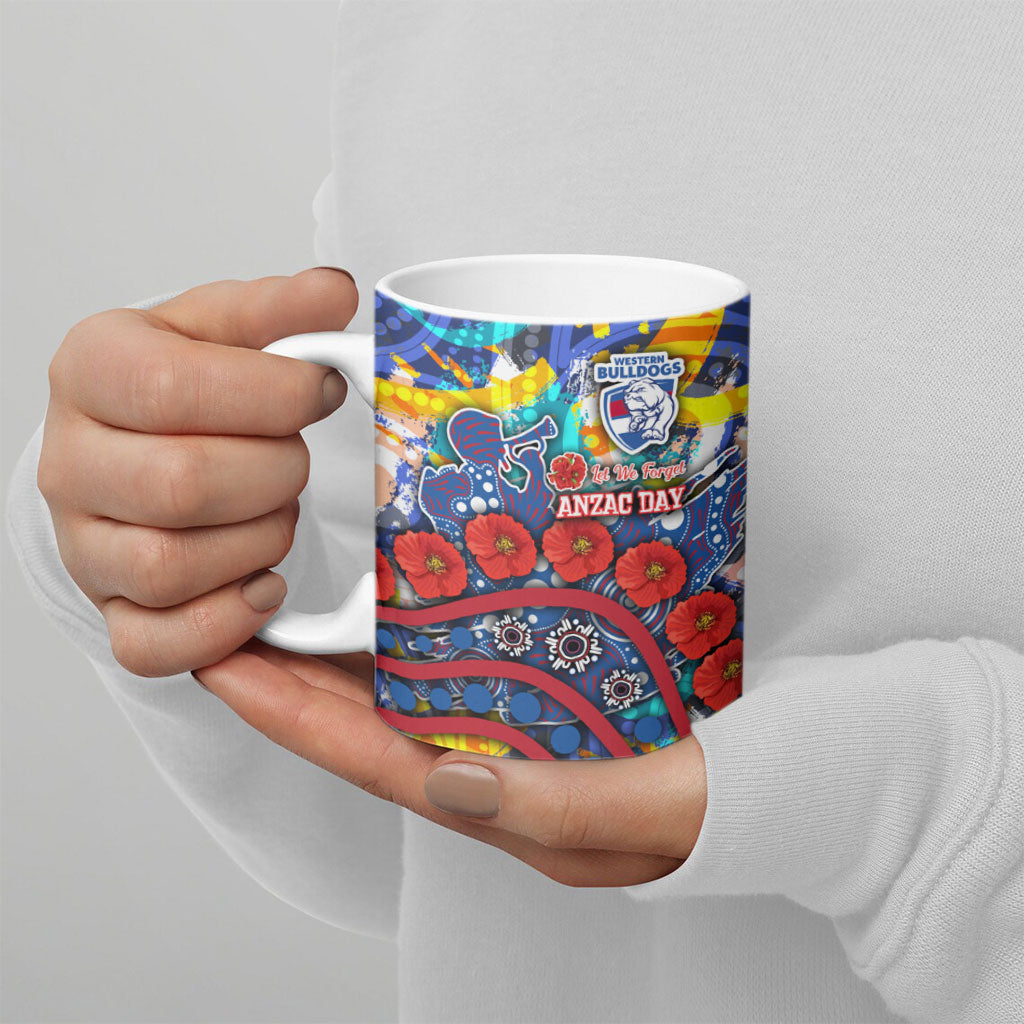 Western Bulldogs ANZAC Day Ceramic Mug Aboriginal Dot Art Indigenous Australian Cultural