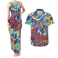 Western Bulldogs ANZAC Day Couples Matching Tank Maxi Dress and Hawaiian Shirt Aboriginal Dot Art Indigenous Australian Cultural