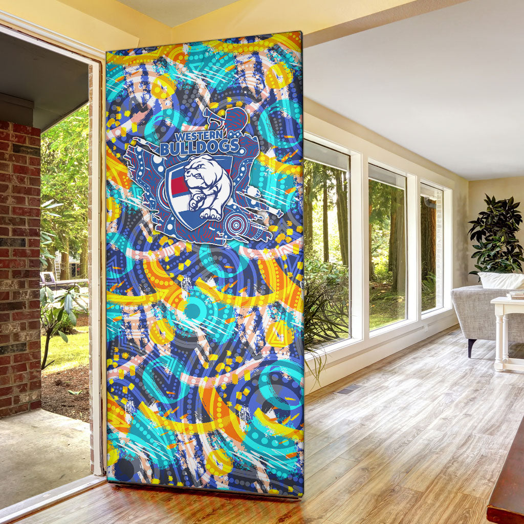 Western Bulldogs ANZAC Day Door Cover Aboriginal Dot Art Indigenous Australian Cultural