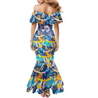 Western Bulldogs ANZAC Day Family Matching Mermaid Dress and Hawaiian Shirt Aboriginal Dot Art Indigenous Australian Cultural