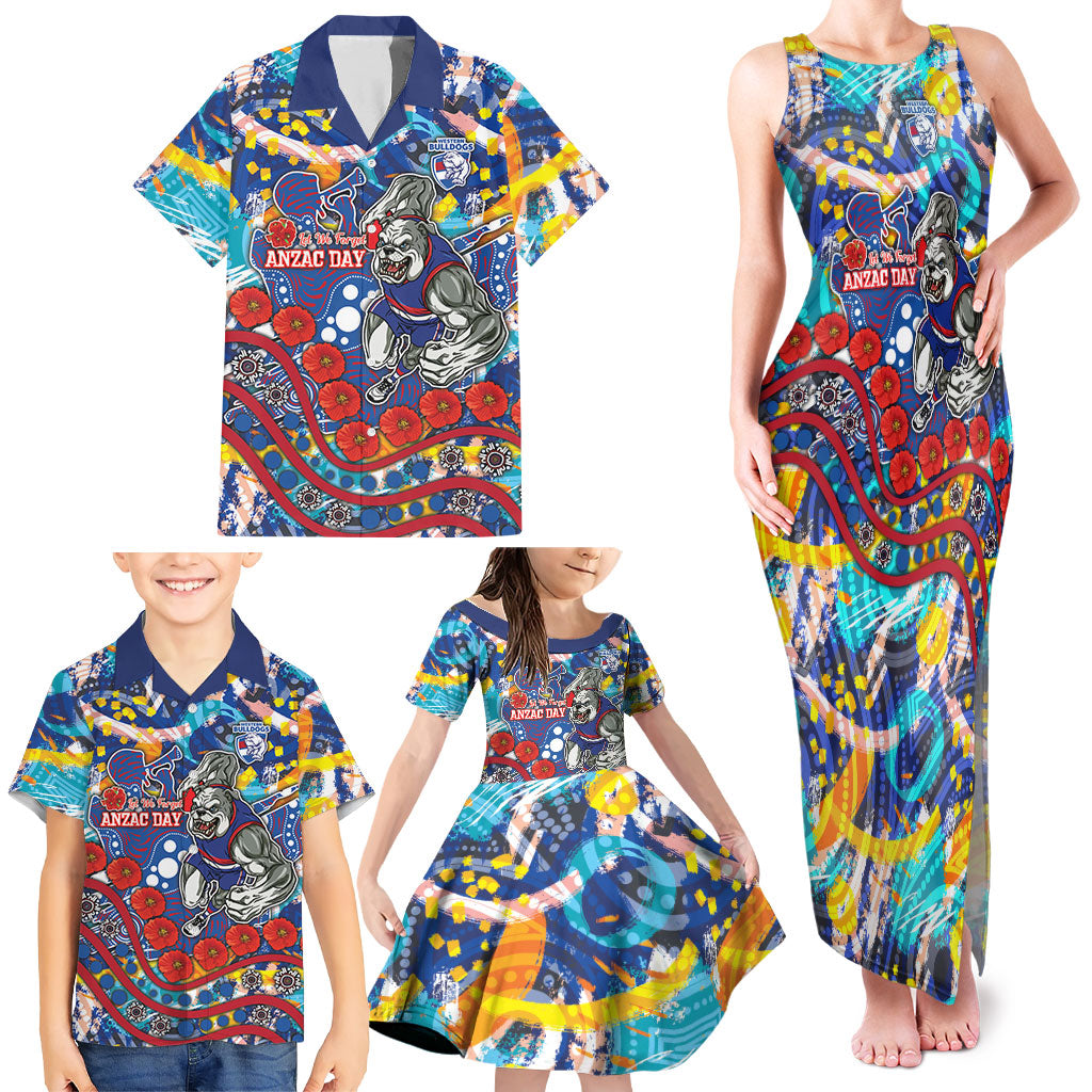 Western Bulldogs ANZAC Day Family Matching Tank Maxi Dress and Hawaiian Shirt Aboriginal Dot Art Indigenous Australian Cultural