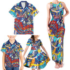 Western Bulldogs ANZAC Day Family Matching Tank Maxi Dress and Hawaiian Shirt Aboriginal Dot Art Indigenous Australian Cultural