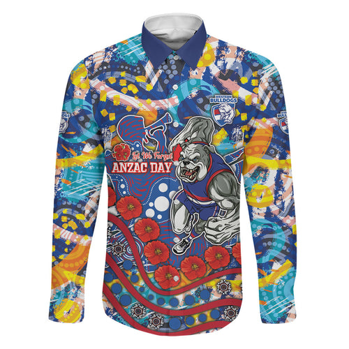 Western Bulldogs ANZAC Day Family Matching Tank Maxi Dress and Hawaiian Shirt Aboriginal Dot Art Indigenous Australian Cultural