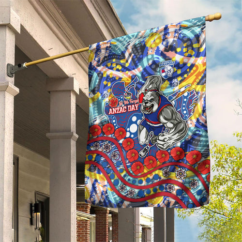 Western Bulldogs ANZAC Day Garden Flag Aboriginal Dot Art Indigenous Australian Cultural