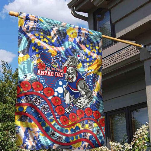 Western Bulldogs ANZAC Day Garden Flag Aboriginal Dot Art Indigenous Australian Cultural