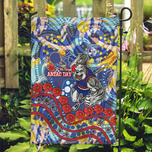 Western Bulldogs ANZAC Day Garden Flag Aboriginal Dot Art Indigenous Australian Cultural