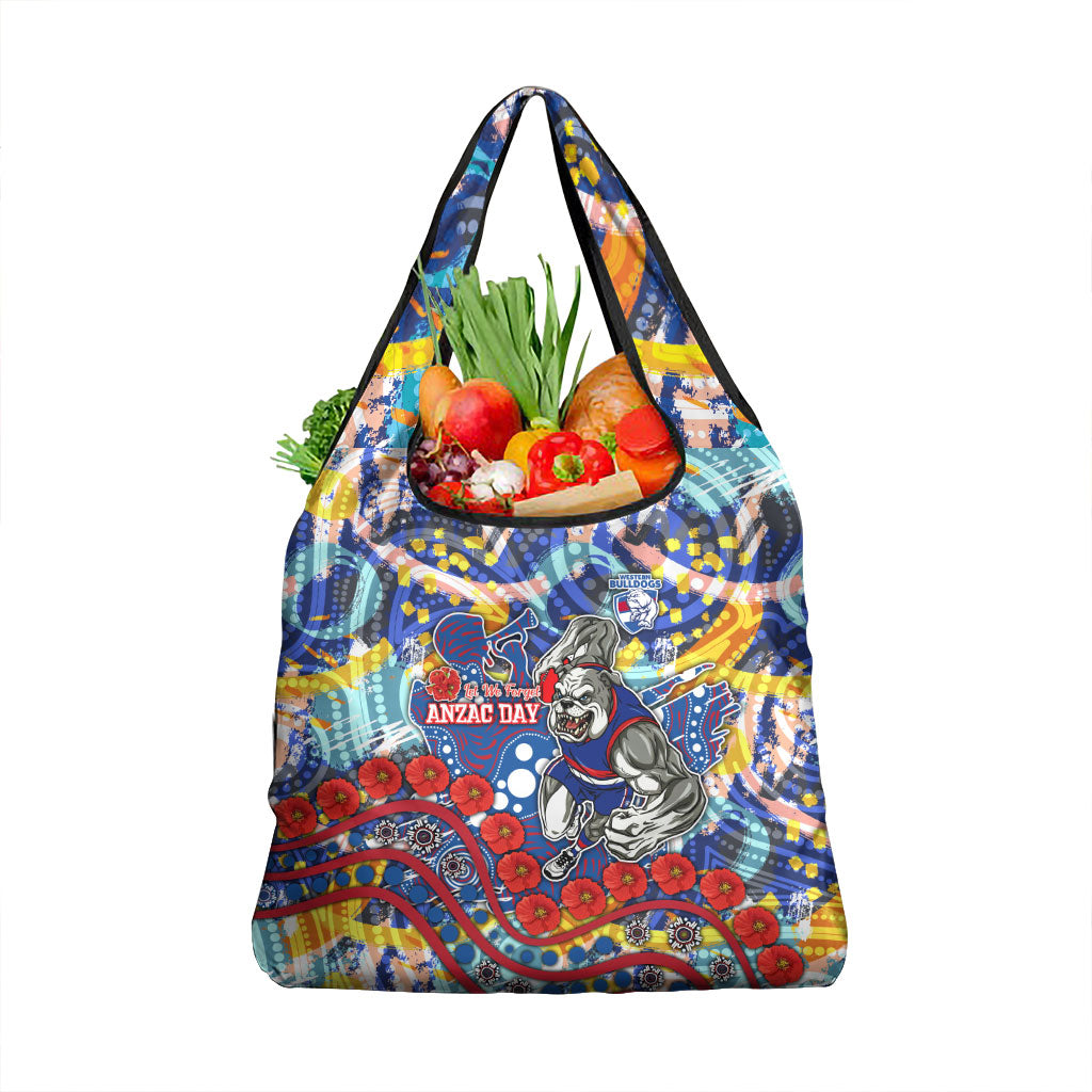 Western Bulldogs ANZAC Day Grocery Bag Aboriginal Dot Art Indigenous Australian Cultural