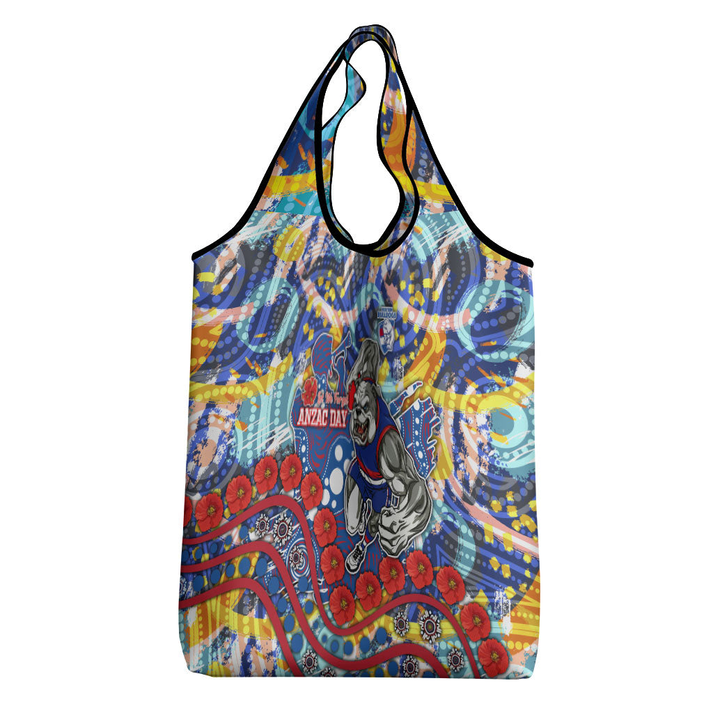 Western Bulldogs ANZAC Day Grocery Bag Aboriginal Dot Art Indigenous Australian Cultural