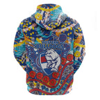 Western Bulldogs ANZAC Day Hoodie Aboriginal Dot Art Indigenous Australian Cultural