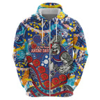 Western Bulldogs ANZAC Day Hoodie Aboriginal Dot Art Indigenous Australian Cultural