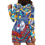 Western Bulldogs ANZAC Day Hoodie Dress Aboriginal Dot Art Indigenous Australian Cultural