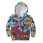 Western Bulldogs ANZAC Day Kid Hoodie Aboriginal Dot Art Indigenous Australian Cultural