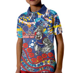 Western Bulldogs ANZAC Day Kid Polo Shirt Aboriginal Dot Art Indigenous Australian Cultural