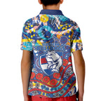 Western Bulldogs ANZAC Day Kid Polo Shirt Aboriginal Dot Art Indigenous Australian Cultural