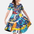 Western Bulldogs ANZAC Day Kid Short Sleeve Dress Aboriginal Dot Art Indigenous Australian Cultural