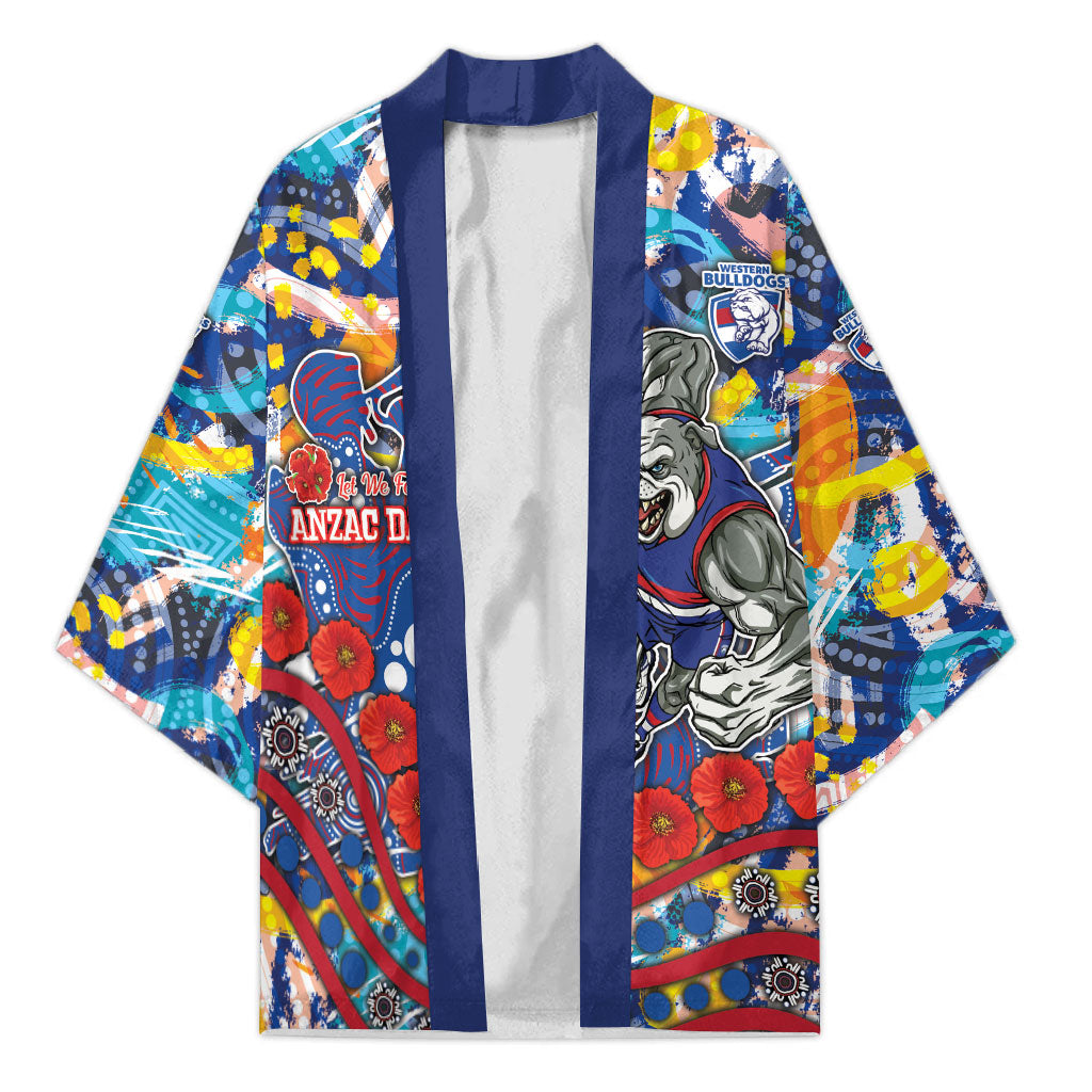 Western Bulldogs ANZAC Day Kimono Aboriginal Dot Art Indigenous Australian Cultural