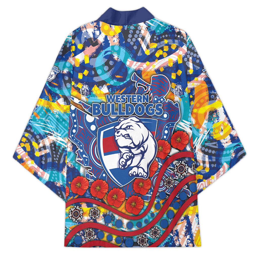 Western Bulldogs ANZAC Day Kimono Aboriginal Dot Art Indigenous Australian Cultural