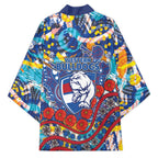 Western Bulldogs ANZAC Day Kimono Aboriginal Dot Art Indigenous Australian Cultural