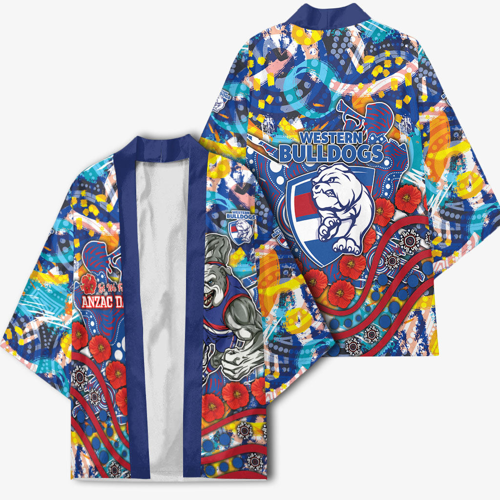 Western Bulldogs ANZAC Day Kimono Aboriginal Dot Art Indigenous Australian Cultural