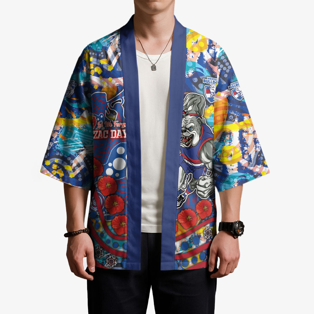 Western Bulldogs ANZAC Day Kimono Aboriginal Dot Art Indigenous Australian Cultural