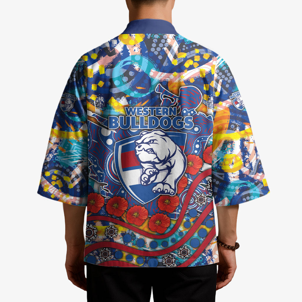 Western Bulldogs ANZAC Day Kimono Aboriginal Dot Art Indigenous Australian Cultural