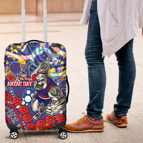 Western Bulldogs ANZAC Day Luggage Cover Aboriginal Dot Art Indigenous Australian Cultural