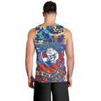Western Bulldogs ANZAC Day Men Tank Top Aboriginal Dot Art Indigenous Australian Cultural