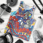 Western Bulldogs ANZAC Day Men Tank Top Aboriginal Dot Art Indigenous Australian Cultural