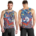Western Bulldogs ANZAC Day Men Tank Top Aboriginal Dot Art Indigenous Australian Cultural