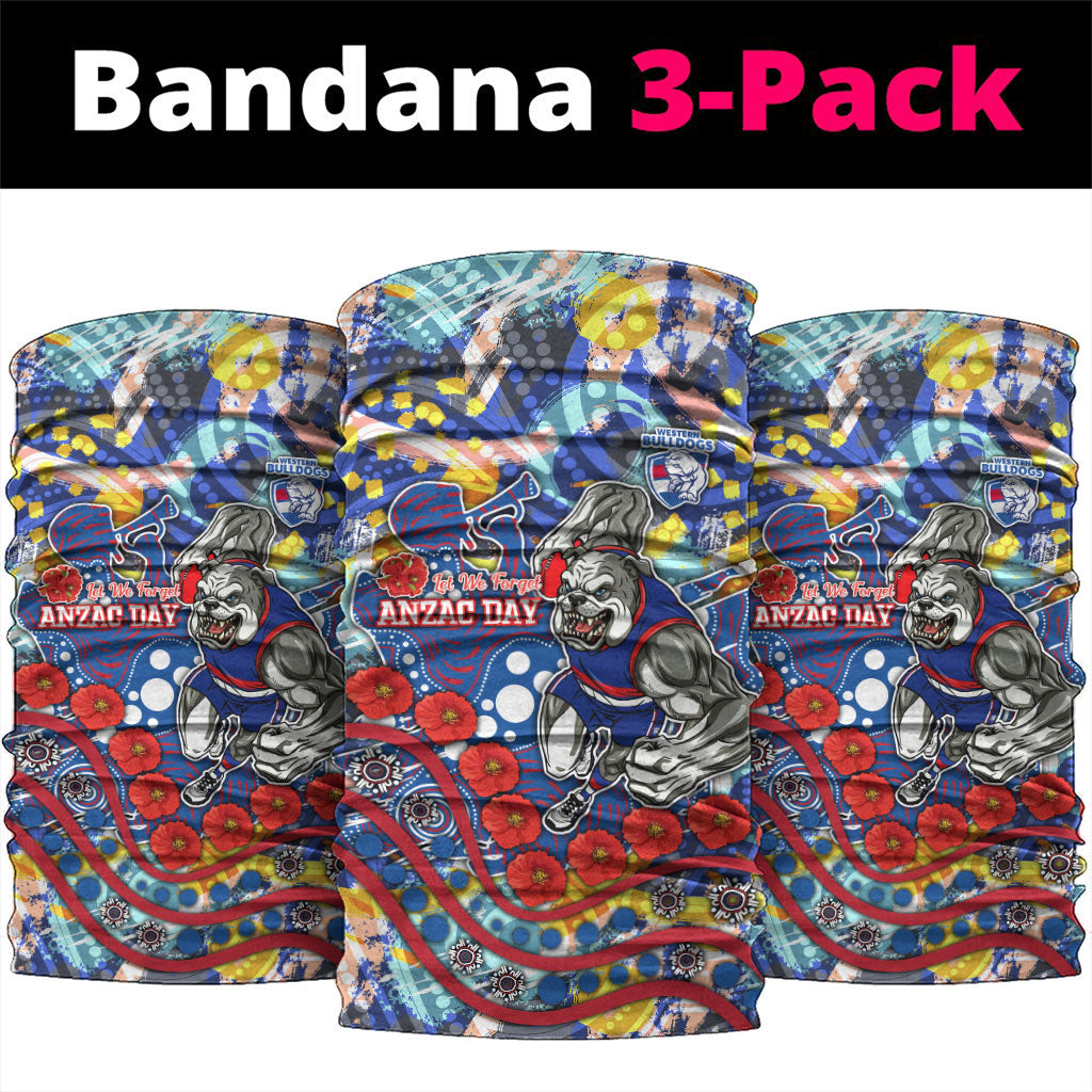 Western Bulldogs ANZAC Day Neck Gaiter Aboriginal Dot Art Indigenous Australian Cultural
