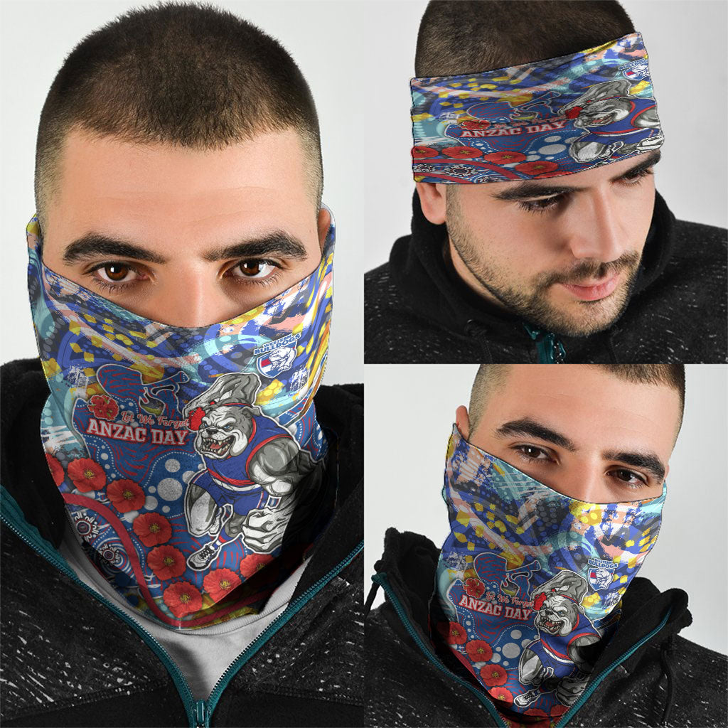 Western Bulldogs ANZAC Day Neck Gaiter Aboriginal Dot Art Indigenous Australian Cultural