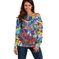 Western Bulldogs ANZAC Day Off Shoulder Sweater Aboriginal Dot Art Indigenous Australian Cultural