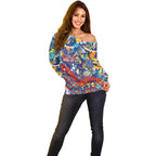 Western Bulldogs ANZAC Day Off Shoulder Sweater Aboriginal Dot Art Indigenous Australian Cultural