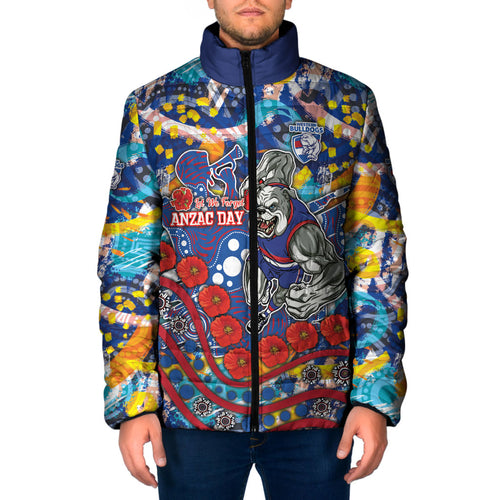 Western Bulldogs ANZAC Day Padded Jacket Aboriginal Dot Art Indigenous Australian Cultural
