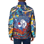 Western Bulldogs ANZAC Day Padded Jacket Aboriginal Dot Art Indigenous Australian Cultural