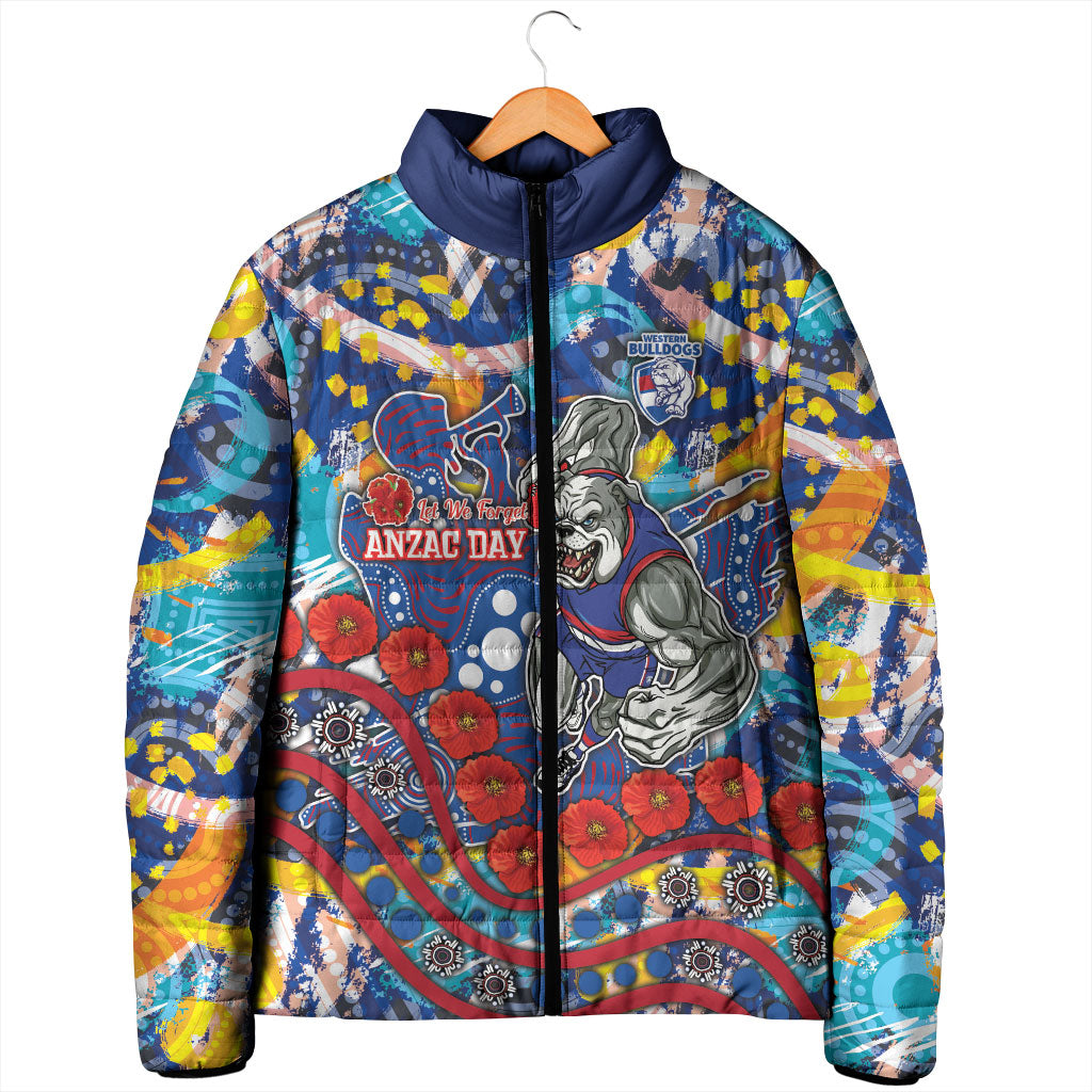 Western Bulldogs ANZAC Day Padded Jacket Aboriginal Dot Art Indigenous Australian Cultural