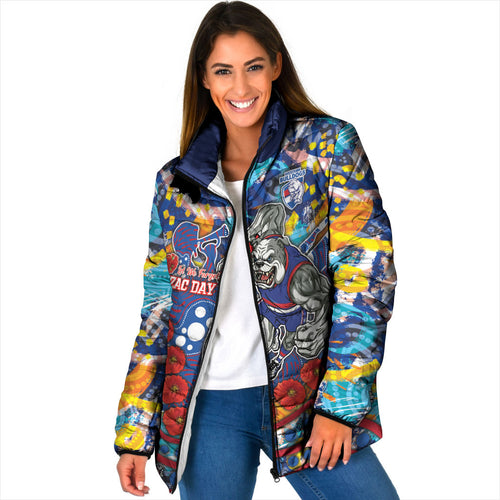 Western Bulldogs ANZAC Day Padded Jacket Aboriginal Dot Art Indigenous Australian Cultural